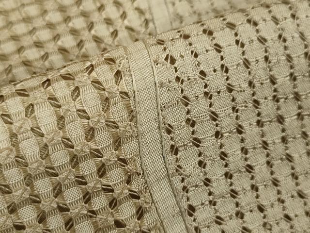 平和屋本店■極上　中国三大刺繍　スワトウ刺繍　汕頭刺繍　本場縞大島紬　よろけ縞　寿紬工場謹製　証紙付き　逸品　DZAA4132kh5