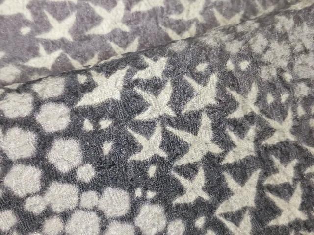 平和屋着物●極上　訪問着　おぼろ染め　襲絞り　群鳥花文　銀通し地　逸品　DZAA4135kh6