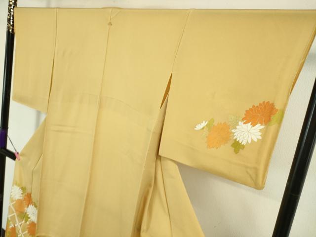 平和屋着物●上質な色無地　花地紋　薄萌黄色　やまと誂製　正絹　逸品　BAAW5184hj 平和屋着物○上質な色無地 花地紋 薄萌黄色 やまと誂製 正絹 逸品