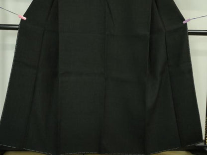 平和屋本店■極上　本場結城紬　重要無形文化財　井上商事謹製　色無地　黒地　証紙付き　逸品　未使用　DZAA4141kh5