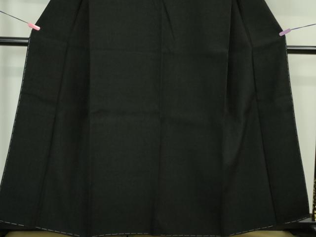 平和屋本店■極上　本場結城紬　重要無形文化財　井上商事謹製　色無地　黒地　証紙付き　逸品　未使用　DZAA4141kh5