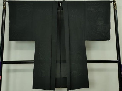 平和屋本店▽極上 男性 長羽織 紗 スリーシーズン 春夏秋 塵除け 蝉色地 逸品 DZAA4144kh5