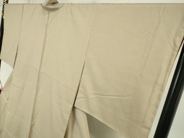 平和屋本店■極上　本場眞綿絢結城紬　色無地　枯野色　証紙付き　逸品　未使用　DZAA4147kh5