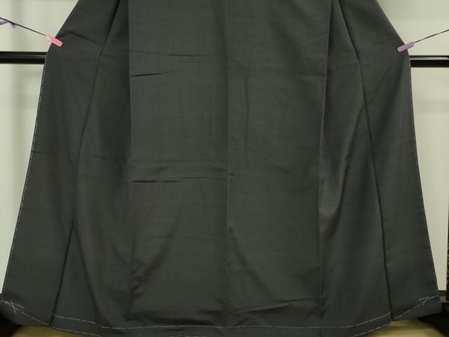 平和屋本店■極上　池田重子コレクション 結城紬 奥順謹製 はたおり娘　池田重子の色　色無地　消炭　証紙付き　逸品　未使用　DZAA4149kh5