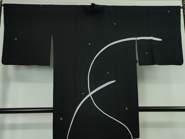 平和屋本店■極上　世界的人形師　辻村寿三郎　ジュサブロー　道中着　ロング丈　兎　うさぎ　黒地　逸品　未使用　DZAA4152kh5