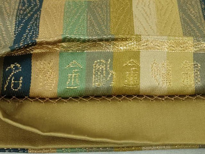 平和屋本店■極上　龍村晋謹製　傳匠名錦　全通柄袋帯　名物金剛金襴　金糸　共箱・証紙付き　逸品　未使用　DZAA4166kh5
