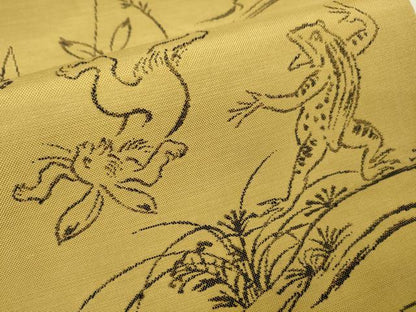 平和屋本店■極上　西陣　勝山織物　六通柄　本袋帯　高山寺　鳥獣戯画　色紙・証紙付き　逸品　未使用　DZAA4194kh5