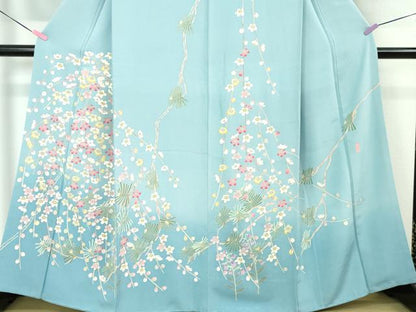 平和屋本店●極上　本加賀友禅作家　寺井英世　訪問着　枝垂れ花松文　暈し染め　逸品　DZAA4215kh5