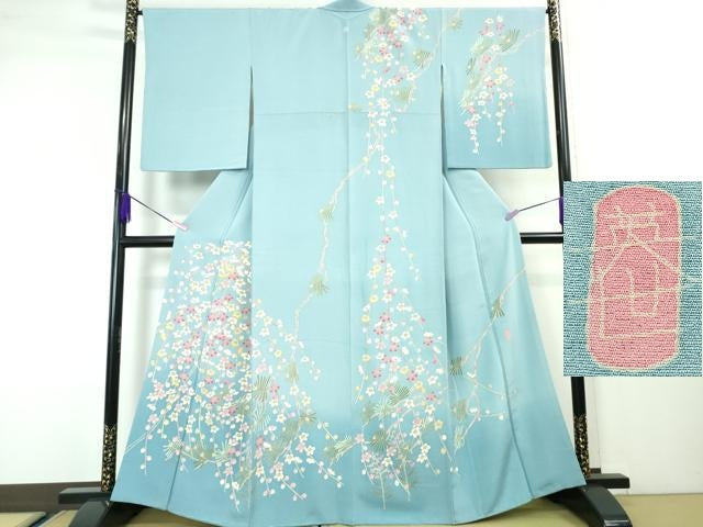 平和屋本店●極上　本加賀友禅作家　寺井英世　訪問着　枝垂れ花松文　暈し染め　逸品　DZAA4215kh5