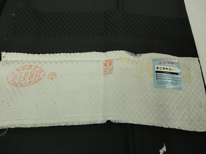 平和屋本店■極上　着物デザイナー　井尻学　訪問着　洋花文　黒地　反端付き　逸品　DZAA4217kh5