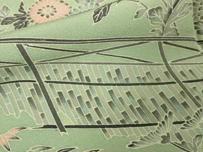 平和屋本店■極上　本加賀友禅作家　木村雨山　染色工芸作家　吉田芳彩　訪問着　菊　桔梗　柳鼠色地　逸品　未使用　DZAA4219kh5