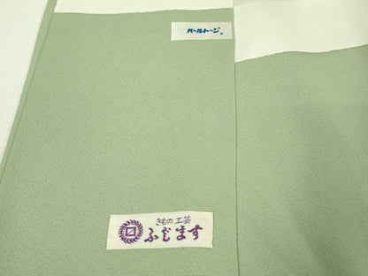 平和屋本店■極上　本加賀友禅作家　木村雨山　染色工芸作家　吉田芳彩　訪問着　菊　桔梗　柳鼠色地　逸品　未使用　DZAA4219kh5
