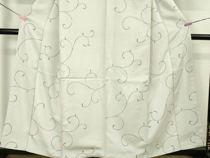 平和屋本店■極上　染織の名門　しょうざん　上代お召　唐草文　白梅鼠色地　証紙付き　逸品　未使用　DZAA4246kh5