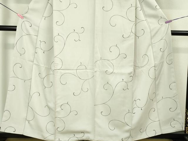 平和屋本店■極上　染織の名門　しょうざん　上代お召　唐草文　白梅鼠色地　証紙付き　逸品　未使用　DZAA4246kh5