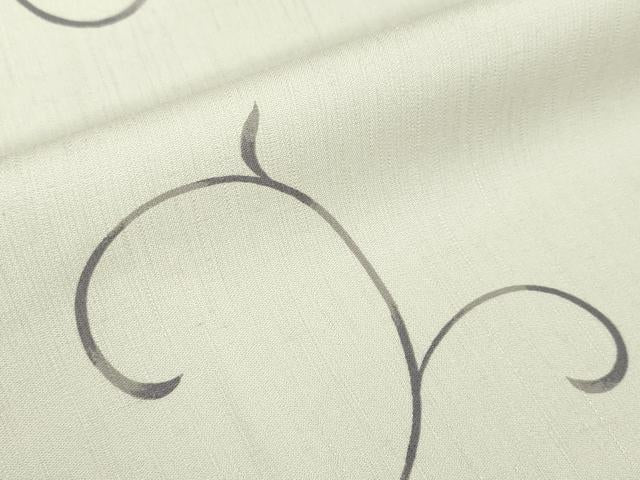 平和屋本店■極上　染織の名門　しょうざん　上代お召　唐草文　白梅鼠色地　証紙付き　逸品　未使用　DZAA4246kh5