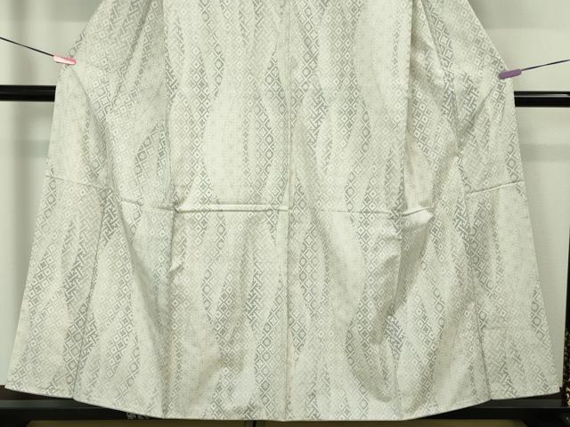 平和屋本店●極上 本場大島紬 白大島紬 桑原織物 二代目 桑原啓之介 7マルキ 片羽白絣 紀行 証紙・鑑定証付き 逸品 未使用 DZAA4251kh5