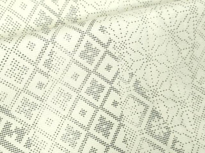 平和屋本店●極上 本場大島紬 白大島紬 桑原織物 二代目 桑原啓之介 7マルキ 片羽白絣 紀行 証紙・鑑定証付き 逸品 未使用 DZAA4251kh5