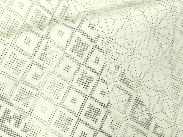 平和屋本店●極上 本場大島紬 白大島紬 桑原織物 二代目 桑原啓之介 7マルキ 片羽白絣 紀行 証紙・鑑定証付き 逸品 未使用 DZAA4251kh5