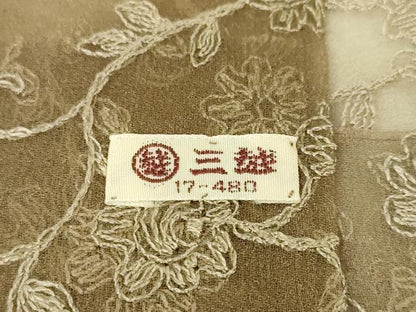 平和屋本店■極上　道行コート　オーガンジー スリーシーズン 春夏秋 塵除け　ロング丈　花唐草文　暈し染め　三越扱い　逸品　DZAA4255kh5