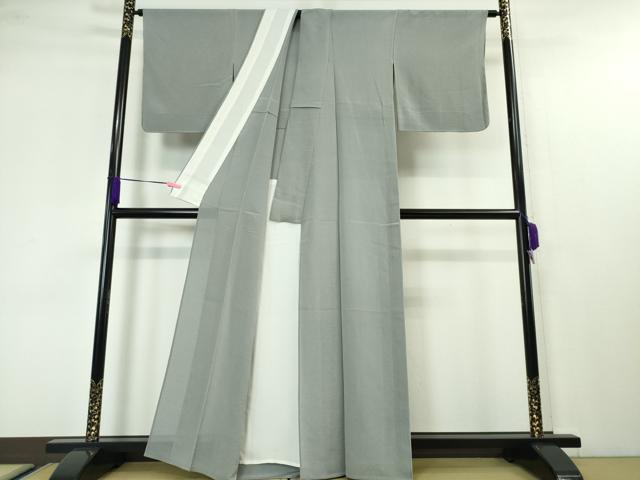 平和屋本店■極上　夏物　京都祇園の老舗　ぎをん齋藤　色無地　絽縮緬　鉛色　たとう紙付き　逸品　未使用　DZAA4257kh5