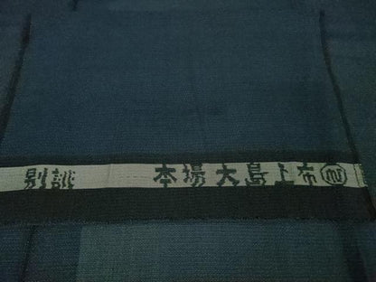 平和屋本店■極上　夏物　男性　本場大島上布　夏大島　150亀甲　総詰め　反端付き　逸品　DZAA4261kh5