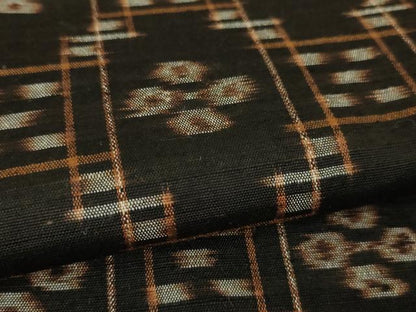 平和屋本店■極上　国指定重要無形文化財　本場久米島紬　吉田カマド作　手織　草木染　泥染　証紙付き　逸品　未使用　DZAA4263kh5