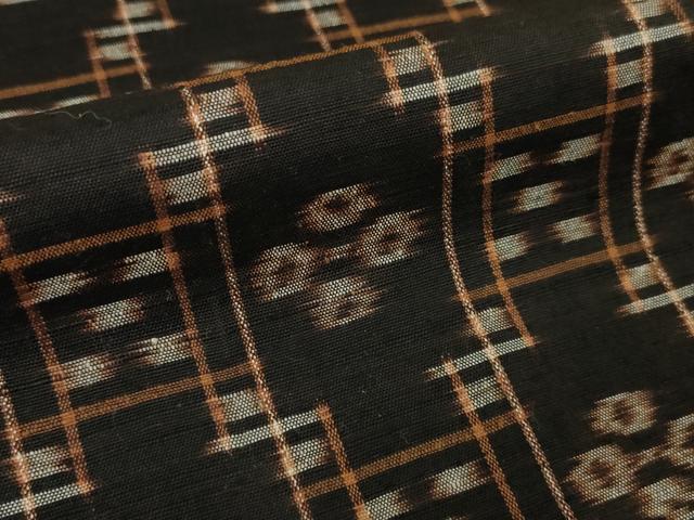 平和屋本店■極上　国指定重要無形文化財　本場久米島紬　吉田カマド作　手織　草木染　泥染　証紙付き　逸品　未使用　DZAA4263kh5