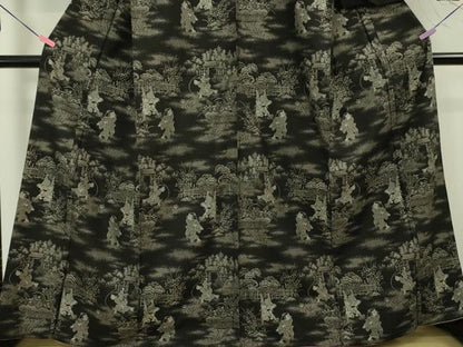 平和屋本店■極上 絣の魔術師 恵積五郎 本場大島紬 恵大島織物謹製 9マルキ 古代染色純泥染 わらべ こまあそび 証紙付き 逸品 DZAA4268kh5
