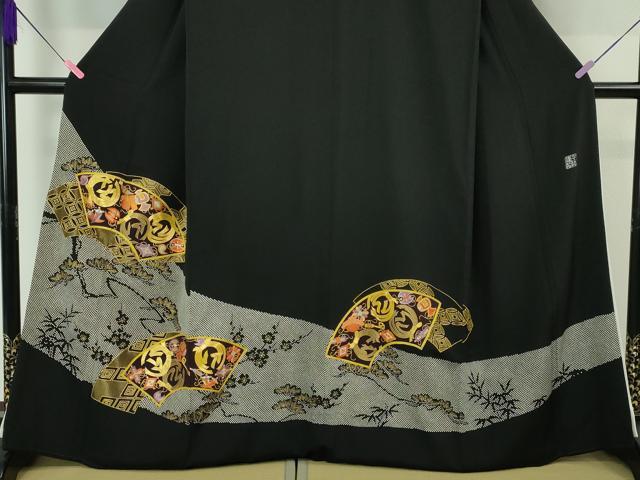 平和屋本店■極上　創業460年・千總　黒留袖　駒刺繍　地紙重ね　宝尽くし　金彩　阪急百貨店扱い　逸品　DZAA4280kh5