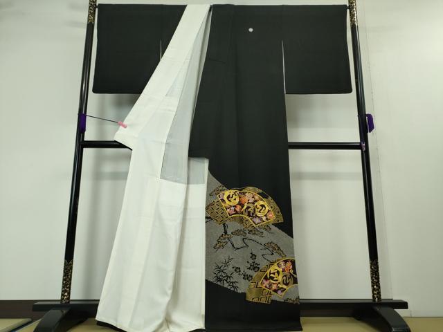 平和屋本店■極上　創業460年・千總　黒留袖　駒刺繍　地紙重ね　宝尽くし　金彩　阪急百貨店扱い　逸品　DZAA4280kh5