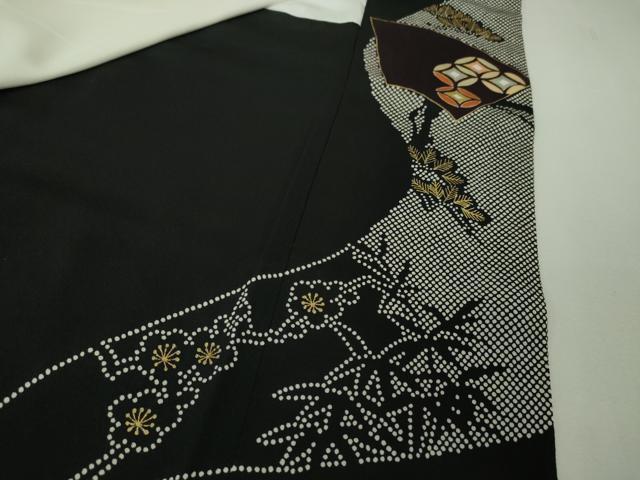 平和屋本店■極上　創業460年・千總　黒留袖　駒刺繍　地紙重ね　宝尽くし　金彩　阪急百貨店扱い　逸品　DZAA4280kh5