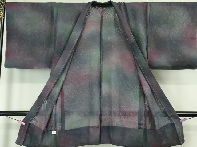 平和屋本店■極上　長羽織　スリーシーズン　春夏秋　塵除け　花唐草紋紗　暈し染め　逸品　未使用　DZAA4292kh5