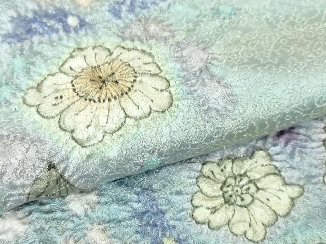 平和屋本店■極上　久保田一竹　幻の辻が花　訪問着　絞り　暈し染め　銀通し地　京都きもの友禅扱い　逸品　DZAA4293kh5