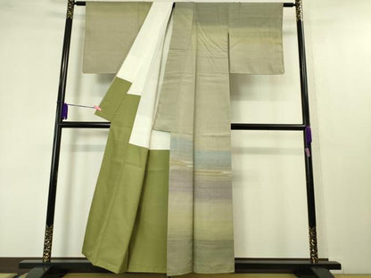 平和屋本店■極上　五代目・諏訪好風　紅花紬　米沢　訪問着　野々花染　逸品　未使用　DZAA4294kh5