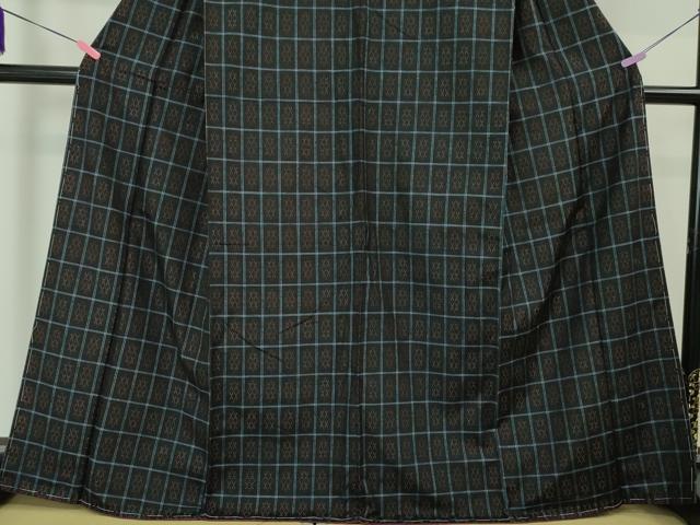 平和屋本店●極上 本場琉球 読谷山花織 紬地 黒地 逸品 未使用 DZAA4299kh5