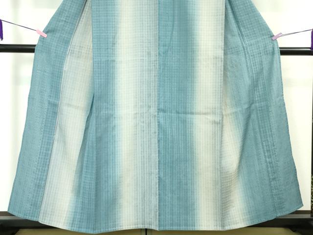 平和屋本店▽極上　紬　単衣　紗織　間道　逸品　未使用　DZAA4309kh5