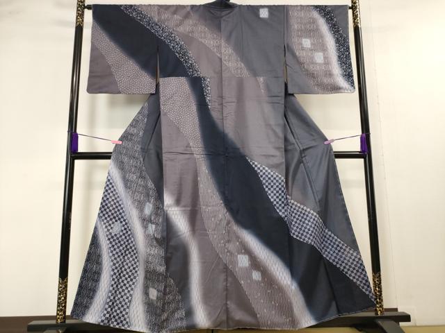 平和屋本店■極上　十日町 名門青柳謹製　櫛引織　訪問着　紬地　道長文　やまと誂製　逸品　未使用　DZAA4310kh5