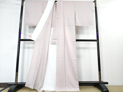 平和屋本店■極上　夏物　色無地　葡萄唐草紋紗　薄梅鼠色　逸品　未使用　DZAA4320kh5