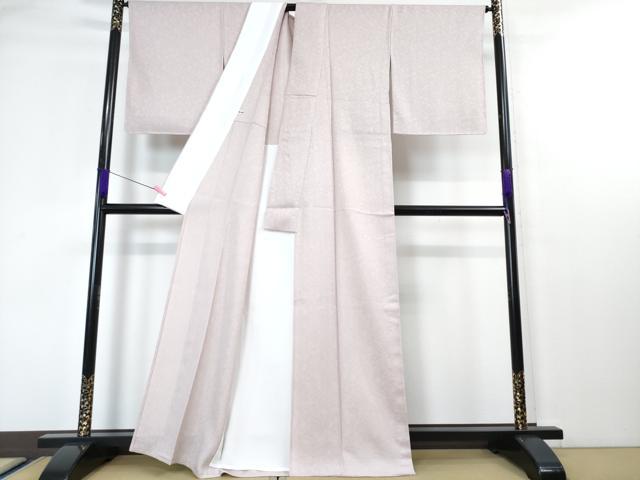 平和屋本店■極上　夏物　色無地　葡萄唐草紋紗　薄梅鼠色　逸品　未使用　DZAA4320kh5