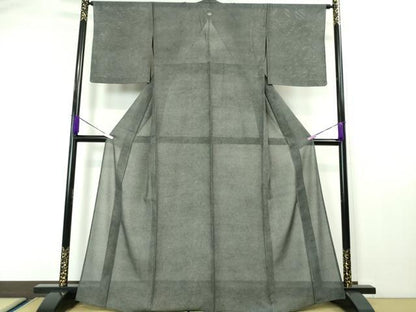 平和屋本店■極上　夏物　染士　清水峯州　江戸小紋　絽　鮫小紋柄　黒地　逸品　未使用　DZAA4321kh5