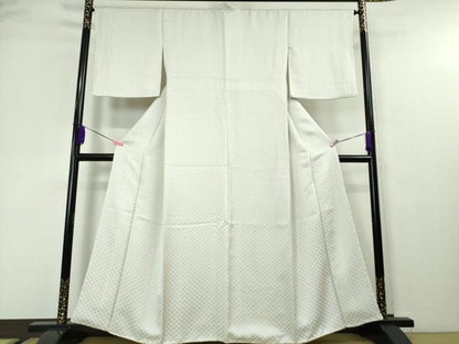 平和屋本店●極上 お召 胴抜き仕立て 菱文 逸品 DZAA4324kh5
