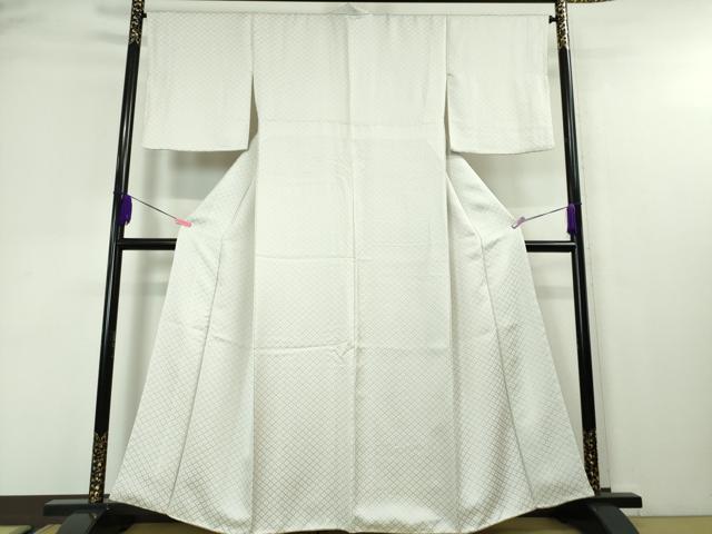 平和屋本店●極上 お召 胴抜き仕立て 菱文 逸品 DZAA4324kh5