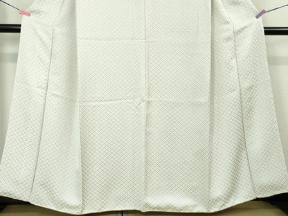 平和屋本店●極上 お召 胴抜き仕立て 菱文 逸品 DZAA4324kh5