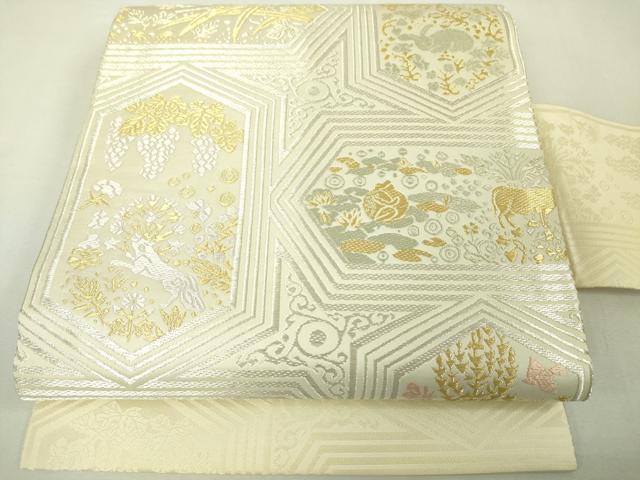 平和屋本店■極上 山口美術織物 皇室 伊勢神宮御用 西陣織 九寸名古屋帯 唐織 伊會保物語 金銀糸 吉永小百合着用 逸品 未使用　DZAA4364kh5