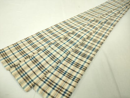 平和屋本店■希少　男性　国指定無形文化財　丹波布　両面　角帯　格子　逸品　未使用　DZAA4367kh5