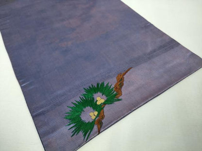 平和屋本店■極上　アンティーク　大正ロマン　九寸名古屋帯　手刺繍　鷹　松　逸品　DZAA4388kh5