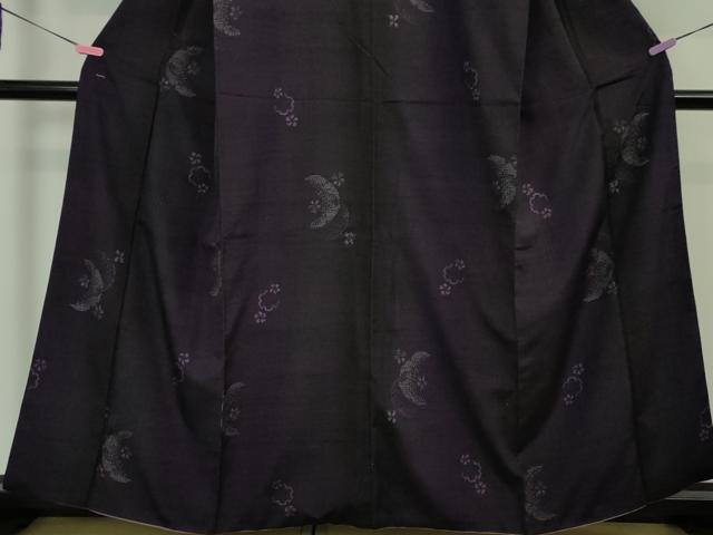 平和屋本店●極上 結城紬 はたおり娘 奥順謹製 80亀甲 飛び亀甲柄 手緒里 三日月 雪輪花文 三越扱い 証紙付き 逸品 DZAA4405kh5