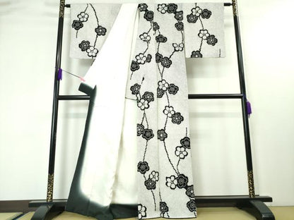 平和屋本店■極上　本疋田絞り　小紋　舞花文　逸品　未使用　DZAA4409kh5