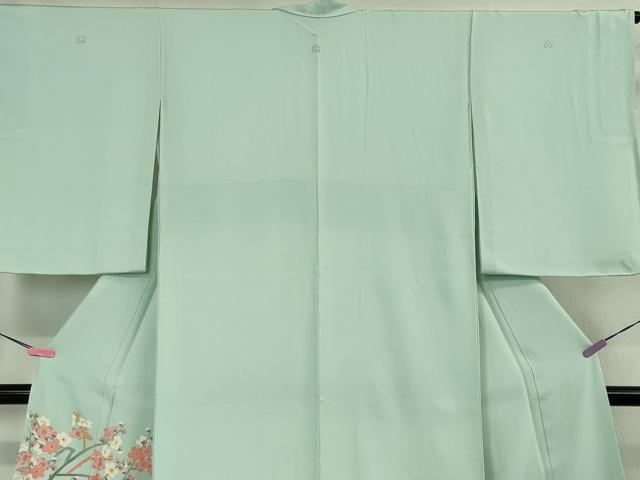 平和屋本店■極上　本加賀友禅作家　百貫華峰　色留袖　吉祥花鳥文　白藍色地　暈し染め　逸品　未使用　DZAA4410kh5