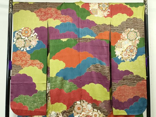平和屋本店●極上　皇室献上作家　藤井寛　振袖　駒刺繍　雲取り花唐草文　金彩　逸品　DZAA4411kh5